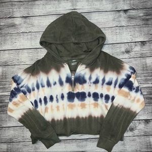 Aerie Soft Cropped Tie Dye Over Sized Fit Hoodie | Size Medium
